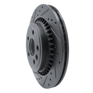 Volvo XC60 Brake Rotor (1) - Rear Left - R1 Concepts - Drilled & Slotted - Black - `10-`17